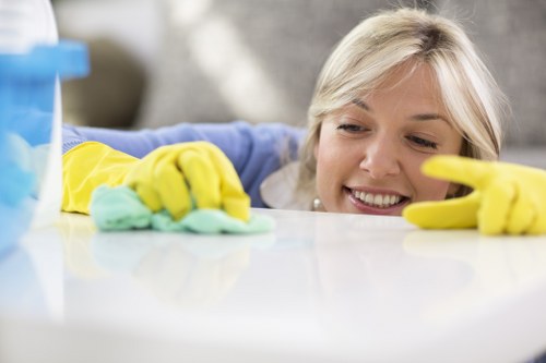 Local cleaning team preparing a Merton rental property for final inspection